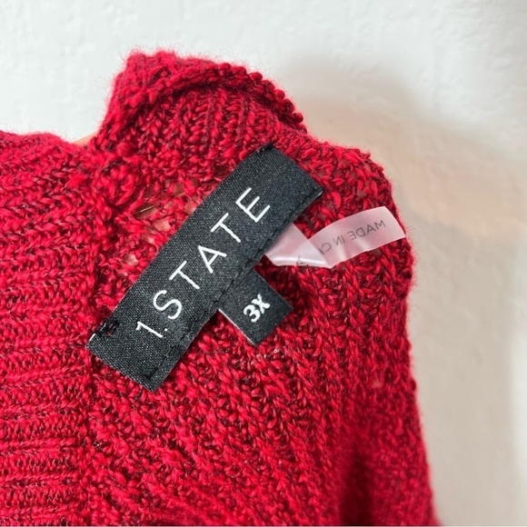 1. State Cross Neck Cold Shoulder Women Red 3X Sweater Brand New With Ta… - Picture 8 of 8